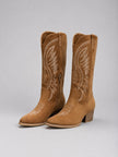 Luna | Women's Western Embroidered Suede Knee-High Cowboy Ankle Boots