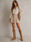 Luna | Women's Western Embroidered Suede Knee-High Cowboy Ankle Boots