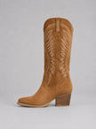 Luna | Women's Western Embroidered Suede Knee-High Cowboy Ankle Boots