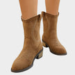 Harper | Women's Western-Stitch Suede Cowboy Ankle Boots