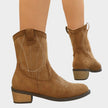 Harper | Women's Western-Stitch Suede Cowboy Ankle Boots
