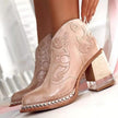 Isabella | Women's Western Studded Block-Heel Ankle Boots