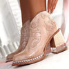 Isabella | Women's Western Studded Block-Heel Ankle Boots