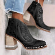 Isabella | Women's Western Studded Block-Heel Ankle Boots
