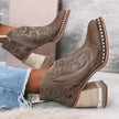 Isabella | Women's Western Studded Block-Heel Ankle Boots