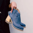 Isabella | Women's Western Studded Block-Heel Ankle Boots