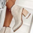 Isabella | Women's Western Studded Block-Heel Ankle Boots