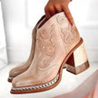 Isabella | Women's Western Studded Block-Heel Ankle Boots