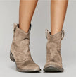 Aria | Women's Western-Style Suede Ankle Knee High Boots Flat Heel