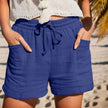 FJØRNA lightweight summer women's shorts with wide leg and drawstring waist, casual and comfortable for warm weather.