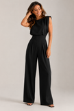 Jumpsuit Women Sleeveless High Waist Straight Leg